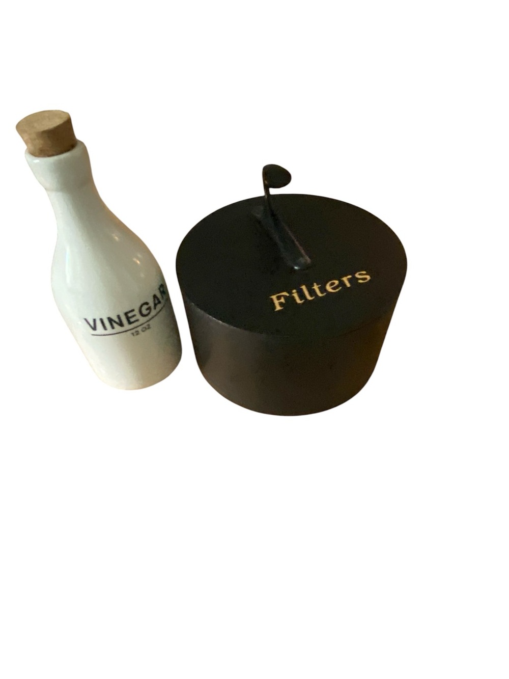 Kitchen Canister Set – Vinegar Bottle + Filters Container